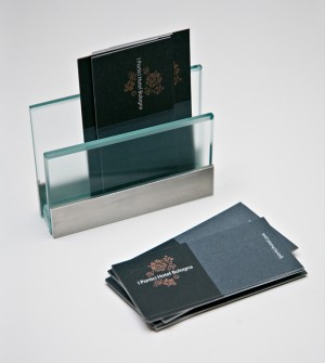 Porte-carte de visite en verre transparent